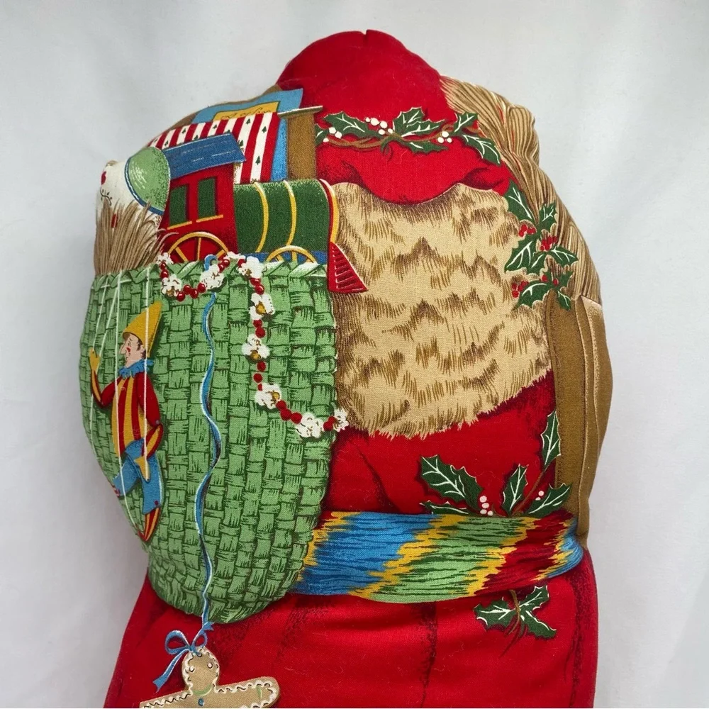 Vintage Father Christmas Santa Clause Handmade Stuffed Plush Pillow Decor Lg